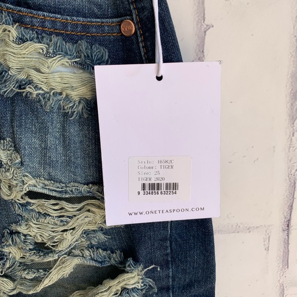 ONE Teaspoon 2020 High Waist Denim Skirt Tiger - Picture 3 of 11